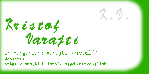 kristof varajti business card